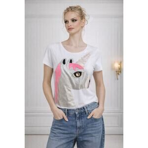 🦄 Nil & Mon Unicorn Graphic Tee | Gem & Faux Fur Statement T-Shirt